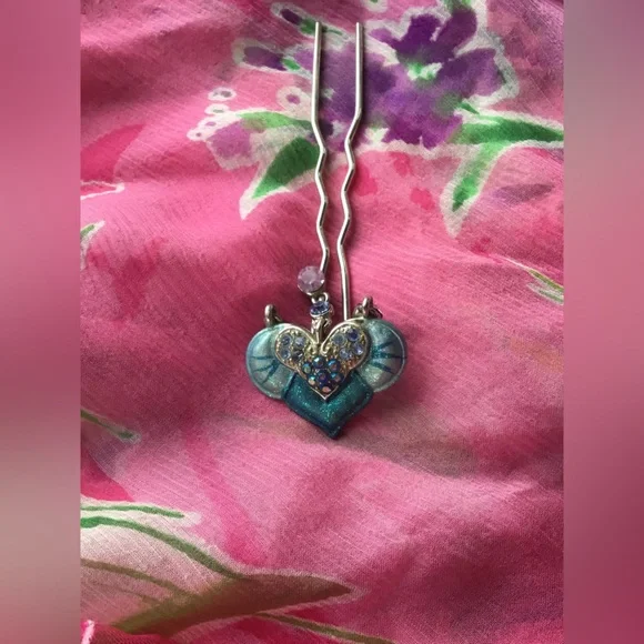 Blue Green and Pink AB Rhinestone Hairpin Crystal  New - Picture 4 of 7